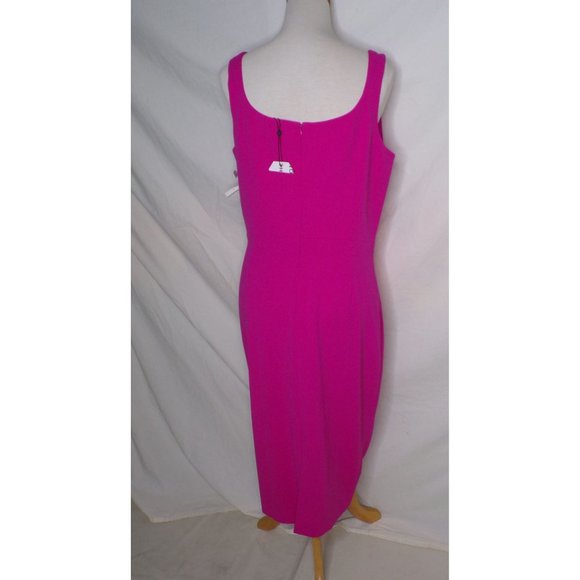 🆕DRESS THE POPULATION Sloane Sleeveless Sheath Dress Fuchsia Pink X-Large 10-12 - Picture 8 of 12
